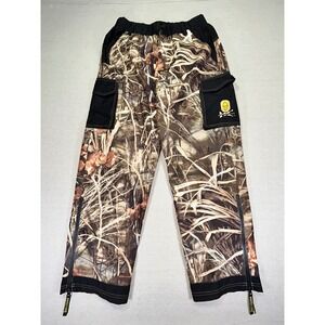 HardCore Men's Large Duck Hunting Camo Pants Cattail Cargo Leg Zip Weather Proof